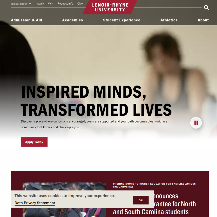 lr.edu homepage screenshot