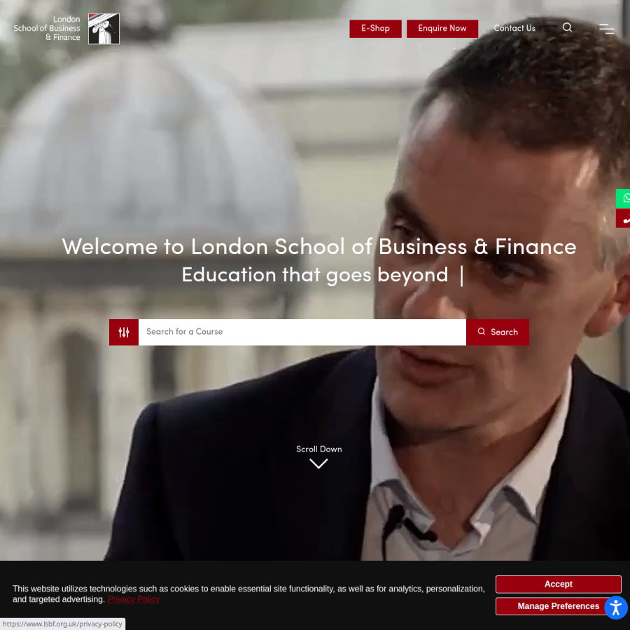 lsbf.org.uk homepage screenshot