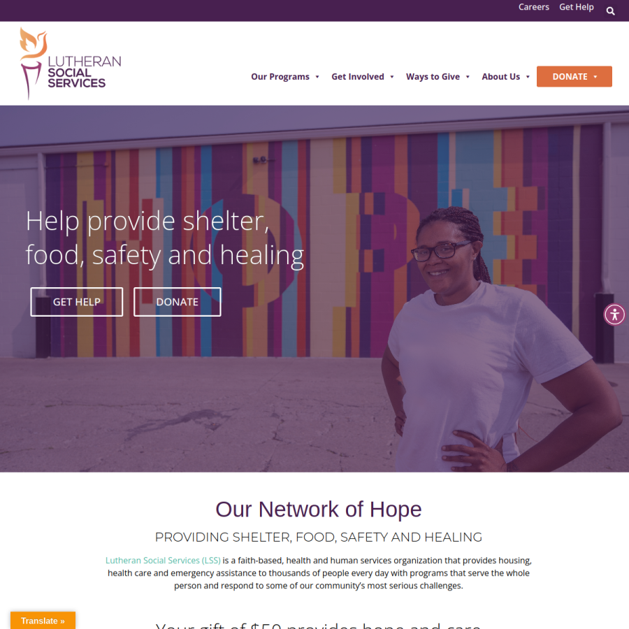 lssnetworkofhope.org homepage screenshot