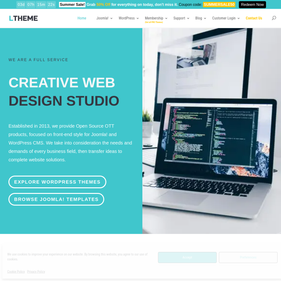 ltheme.com homepage screenshot