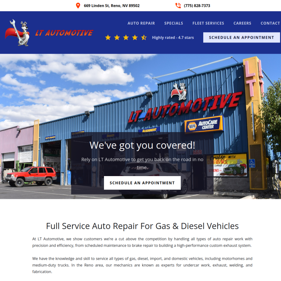ltreno.com homepage screenshot