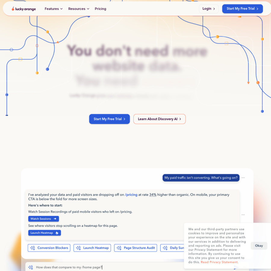 luckyorange.com homepage screenshot