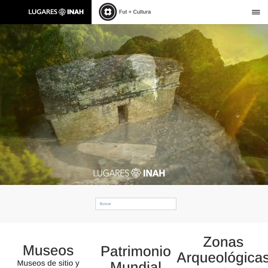 lugares.inah.gob.mx homepage screenshot
