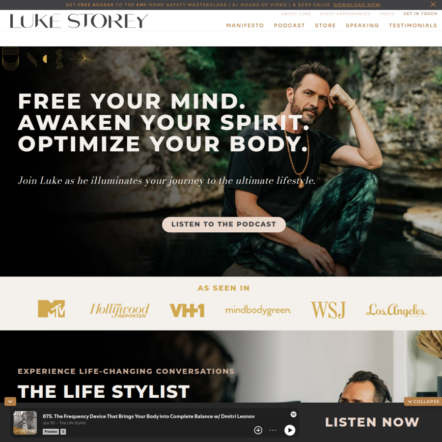 lukestorey.com homepage screenshot