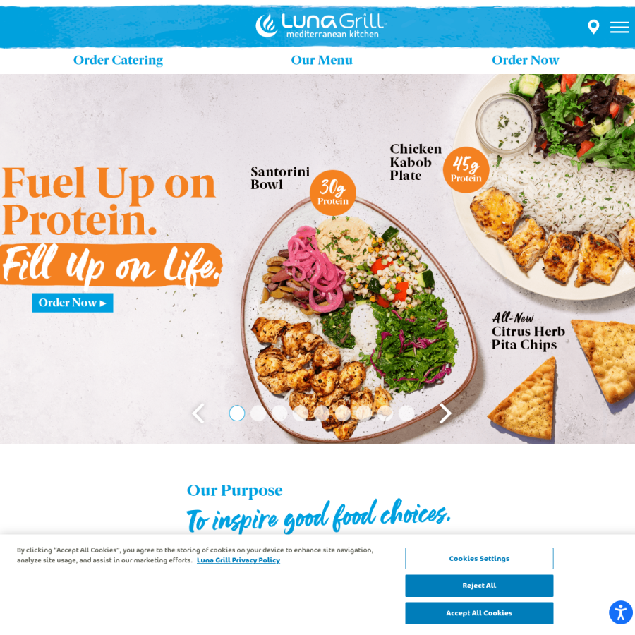 lunagrill.com homepage screenshot