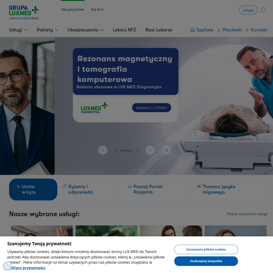 luxmed.pl homepage screenshot