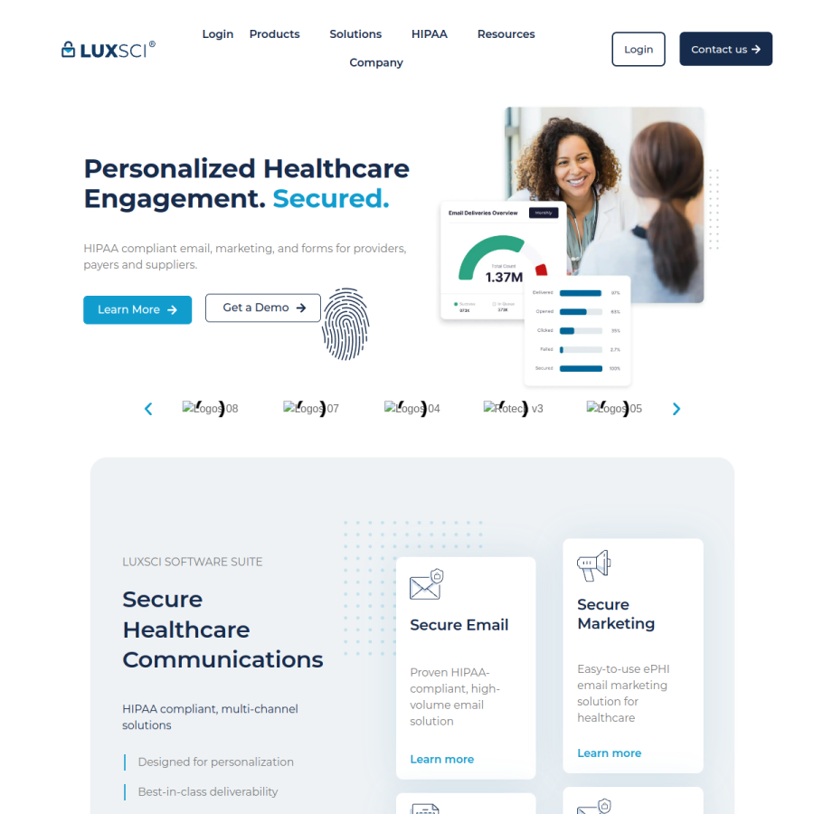 luxsci.com homepage screenshot