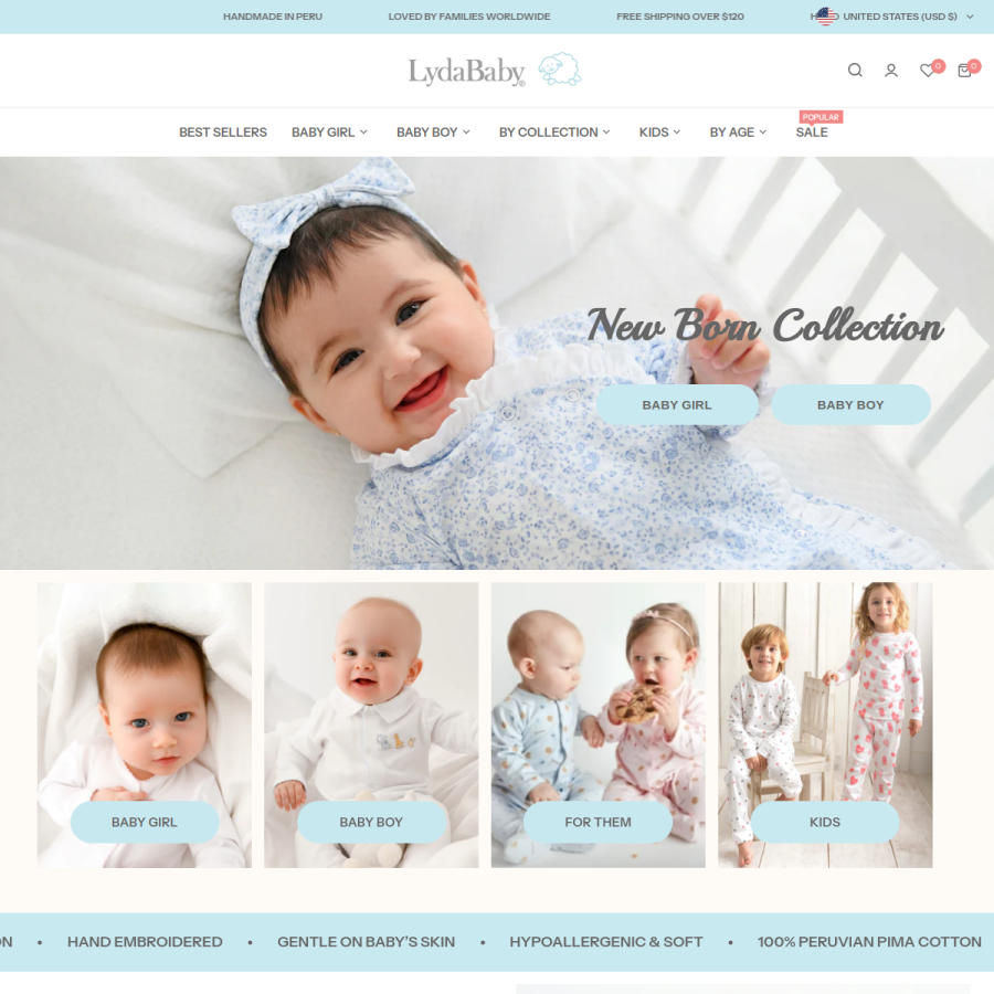 lydababy.com homepage screenshot