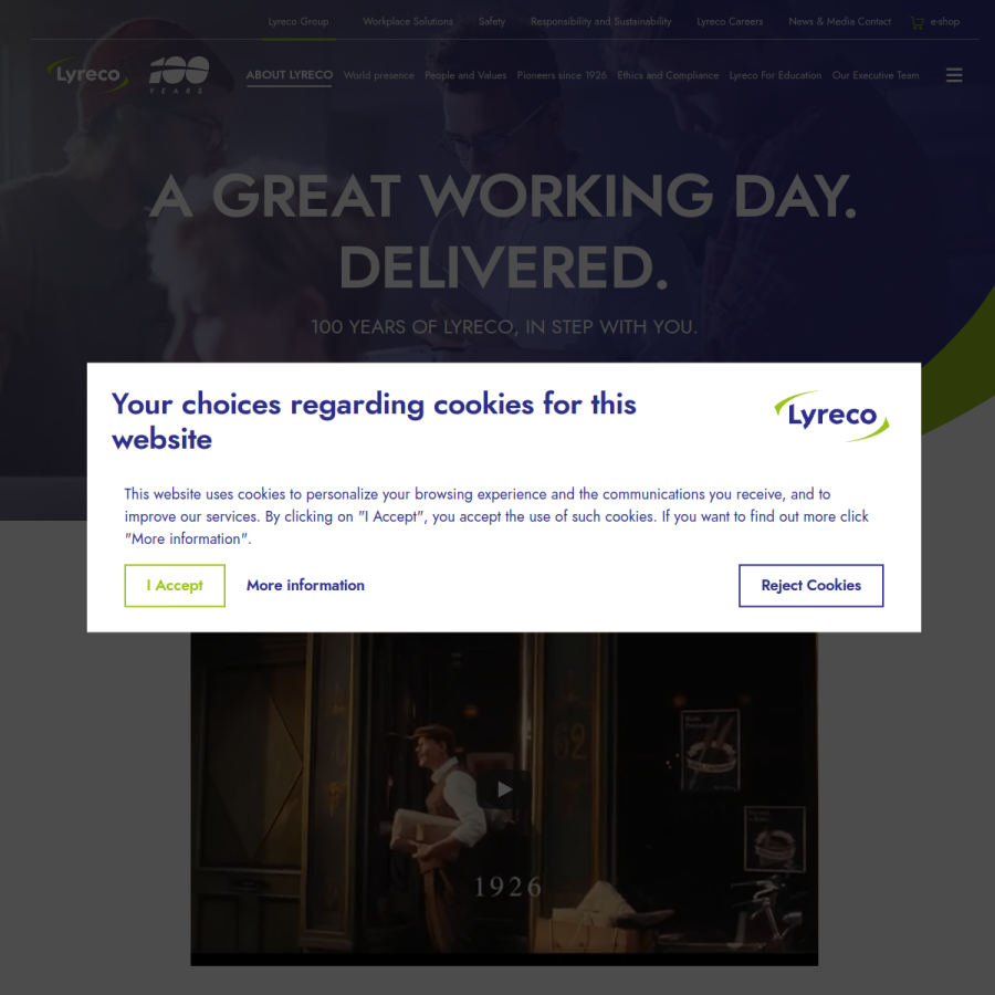 lyreco.com homepage screenshot