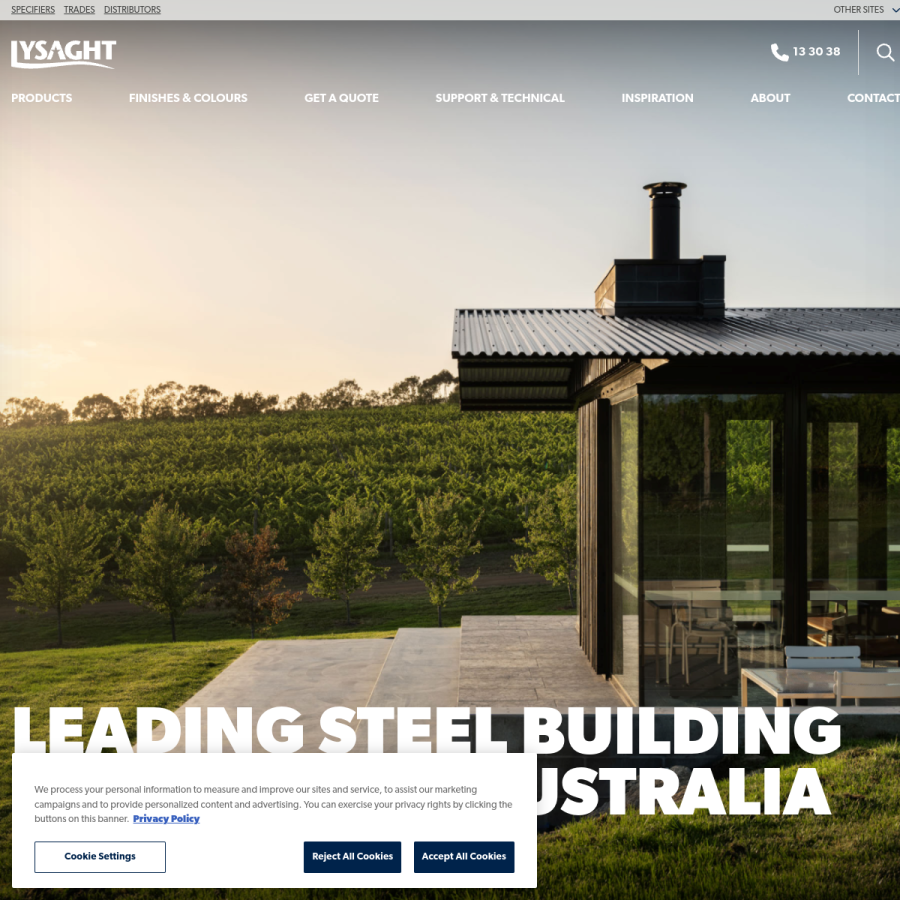 lysaght.com homepage screenshot