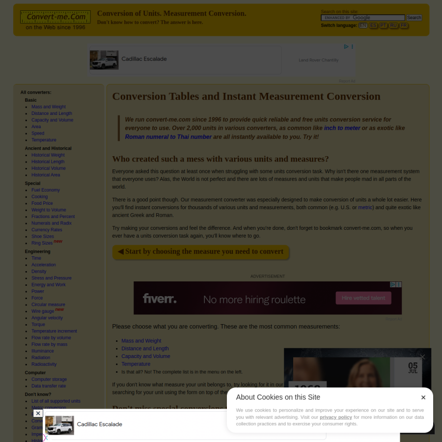 m.convert-me.com homepage screenshot