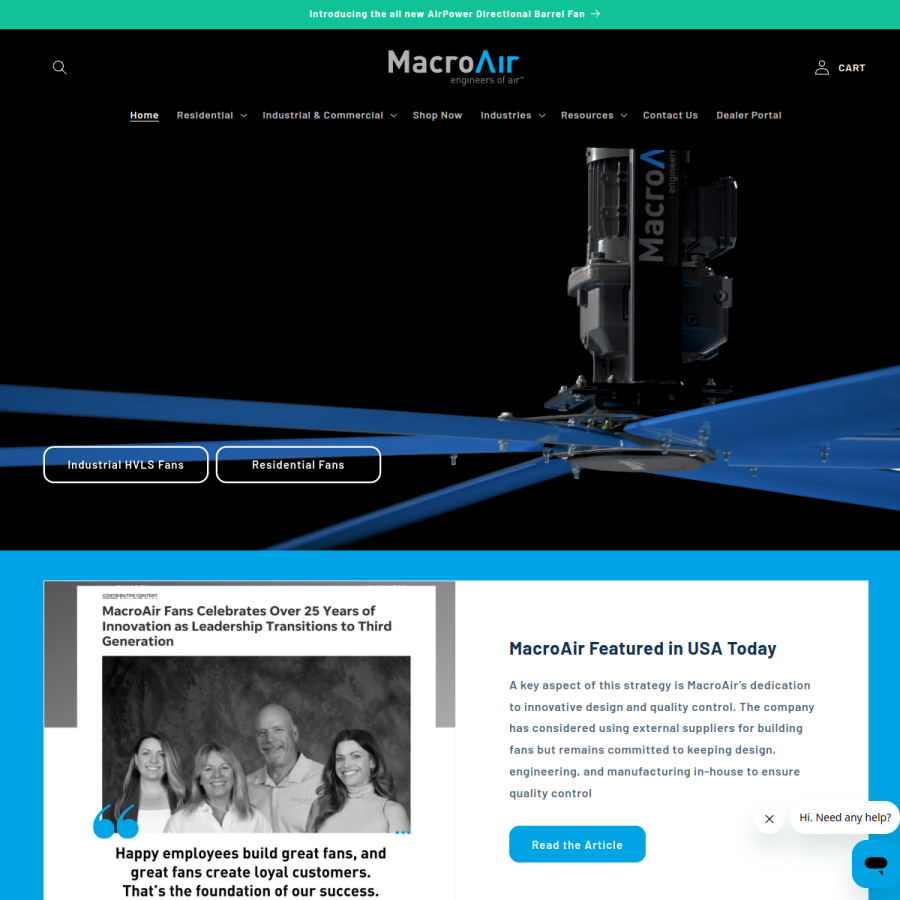 macroairfans.com homepage screenshot