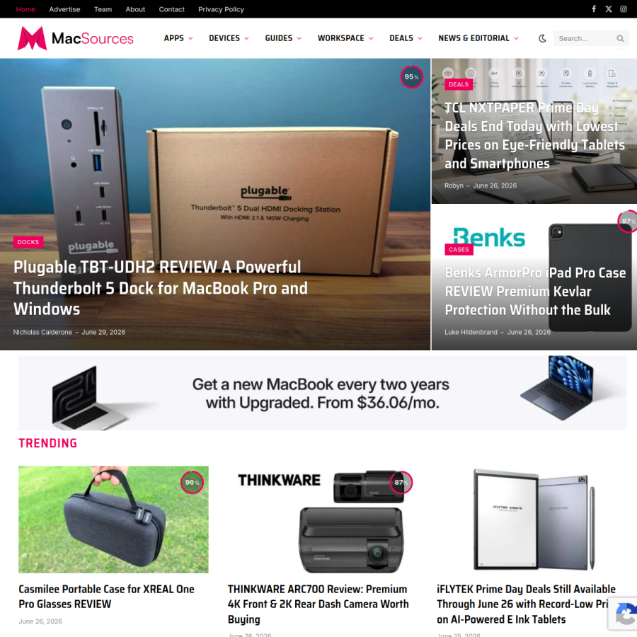 macsources.com homepage screenshot