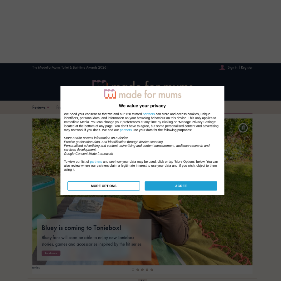 madeformums.com homepage screenshot