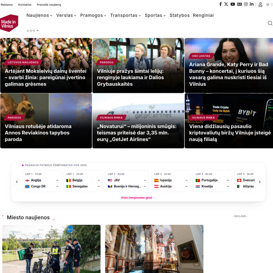 madeinvilnius.lt homepage screenshot