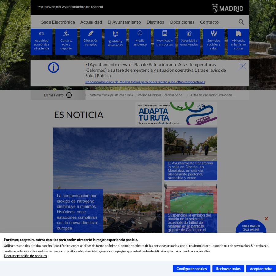 madrid.es homepage screenshot