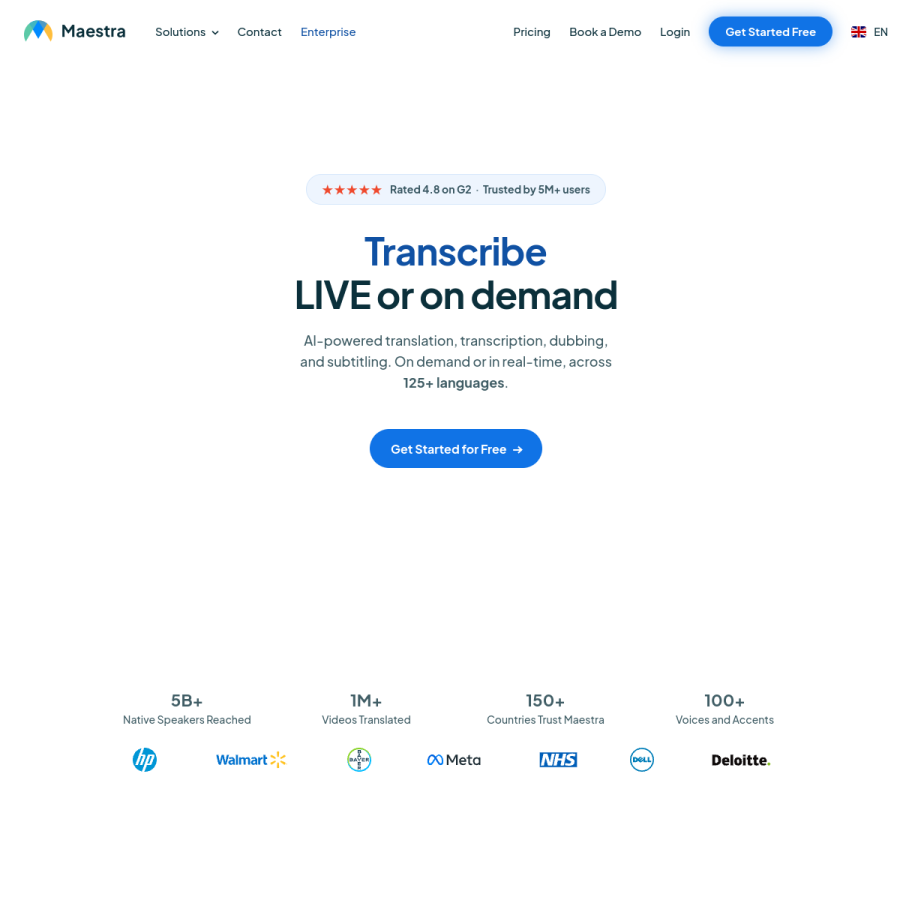 maestra.ai homepage screenshot