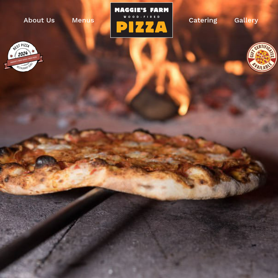 maggiesfarmpizza.com homepage screenshot
