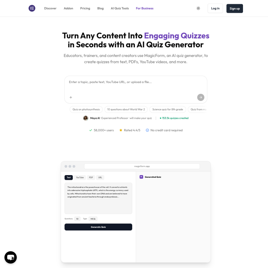 magicform.app homepage screenshot