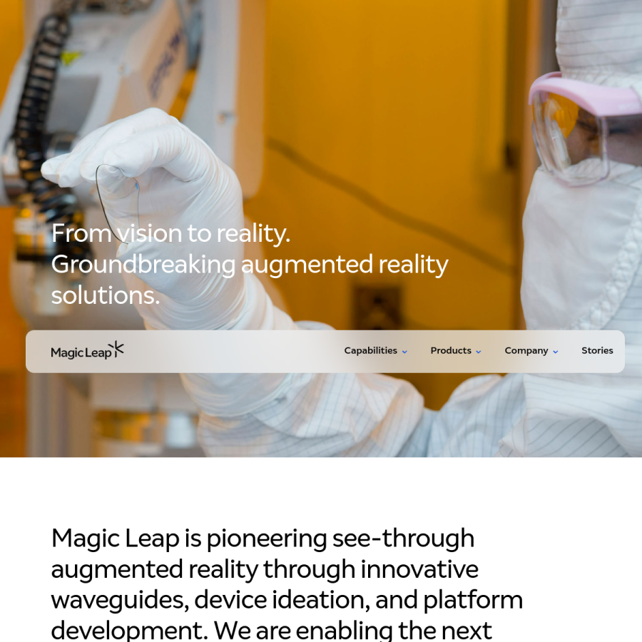 magicleap.com homepage screenshot