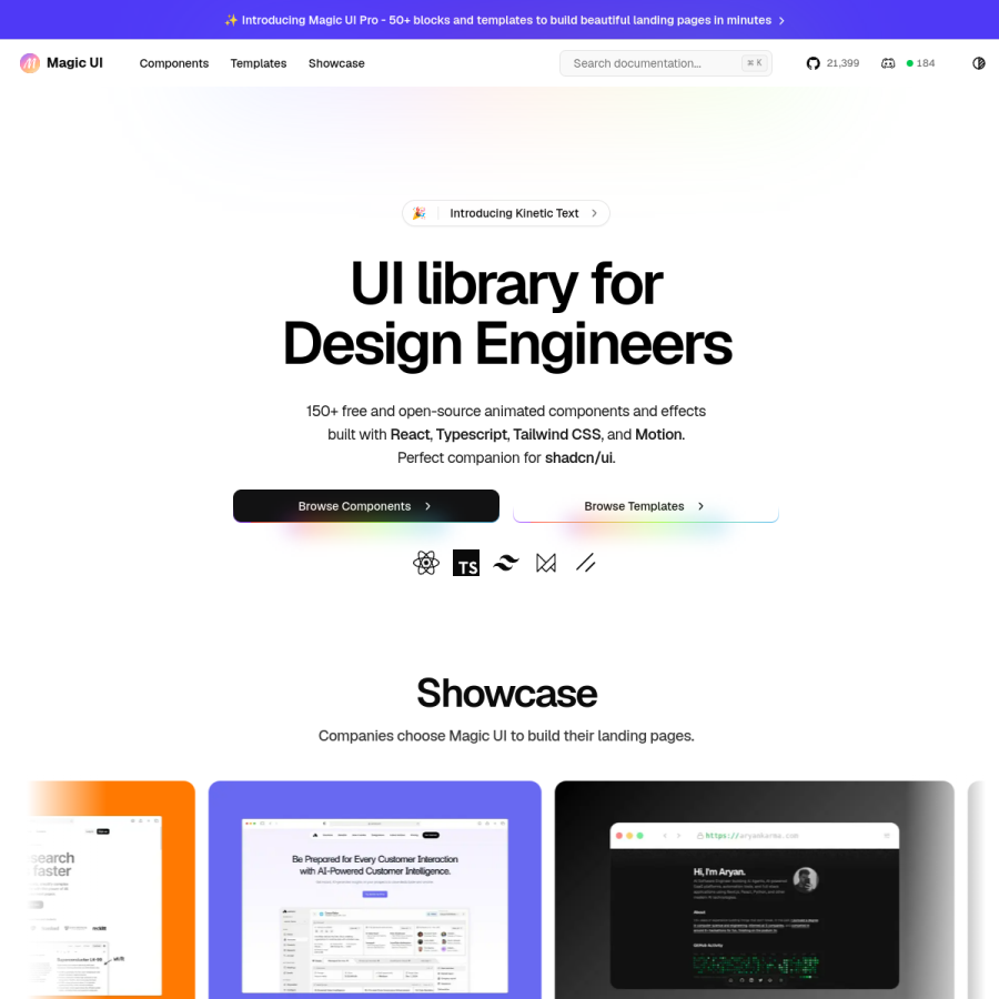 magicui.design homepage screenshot