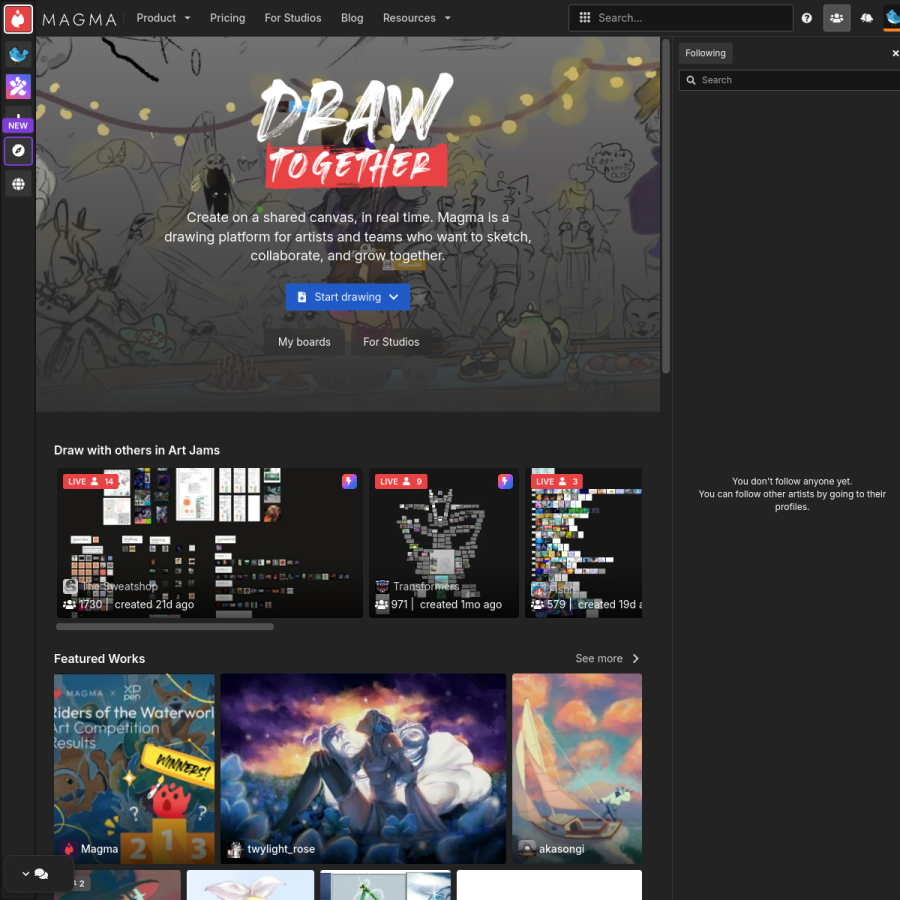 magma.com homepage screenshot