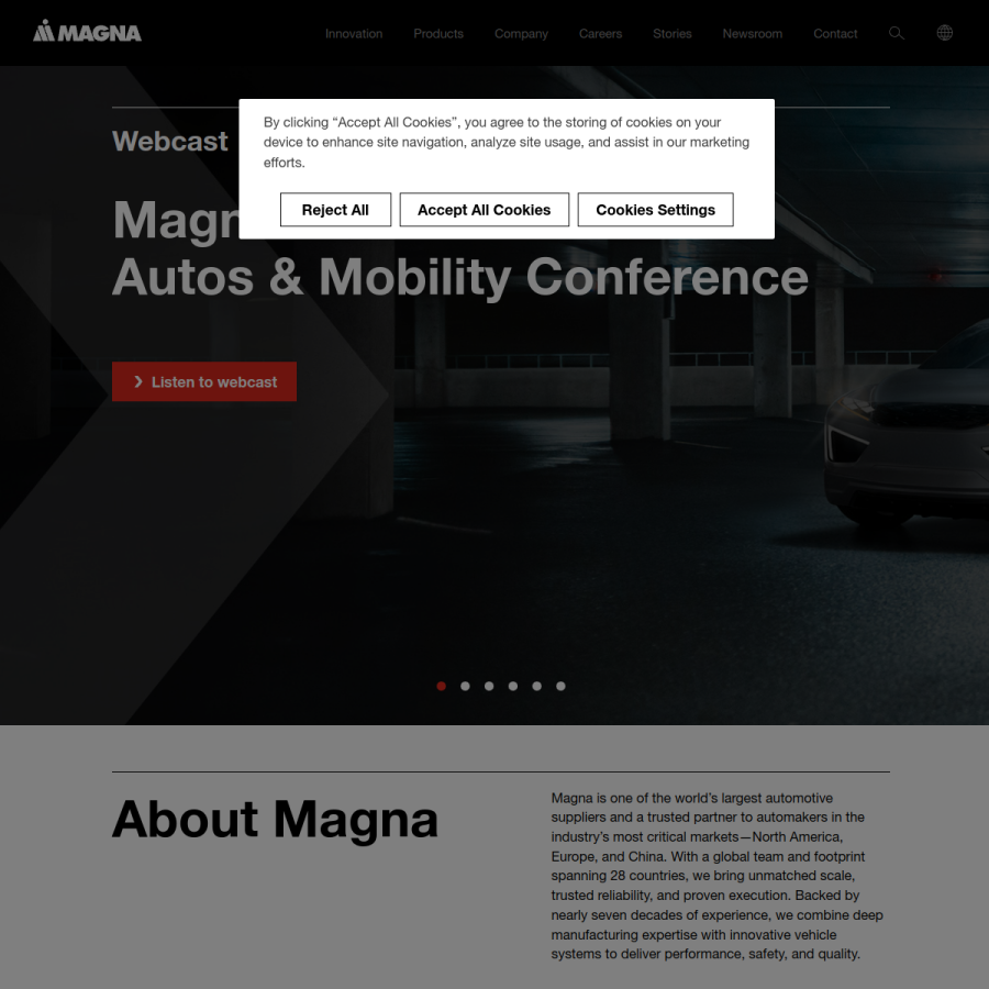 magna.com homepage screenshot