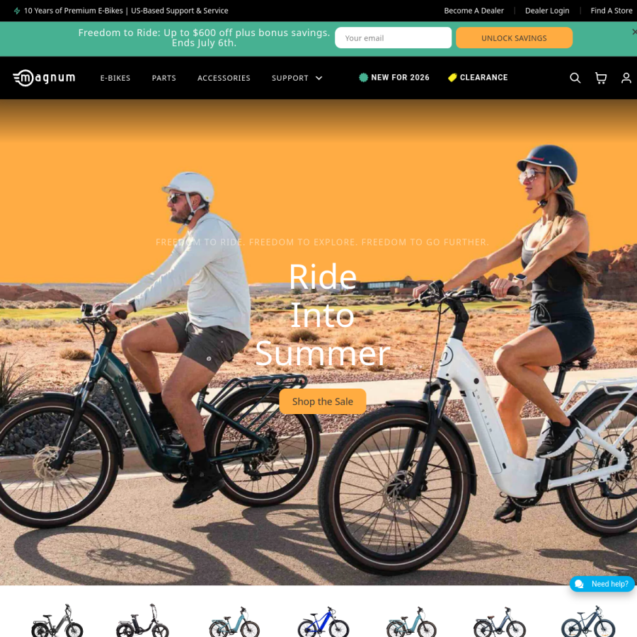 magnumbikes.com homepage screenshot