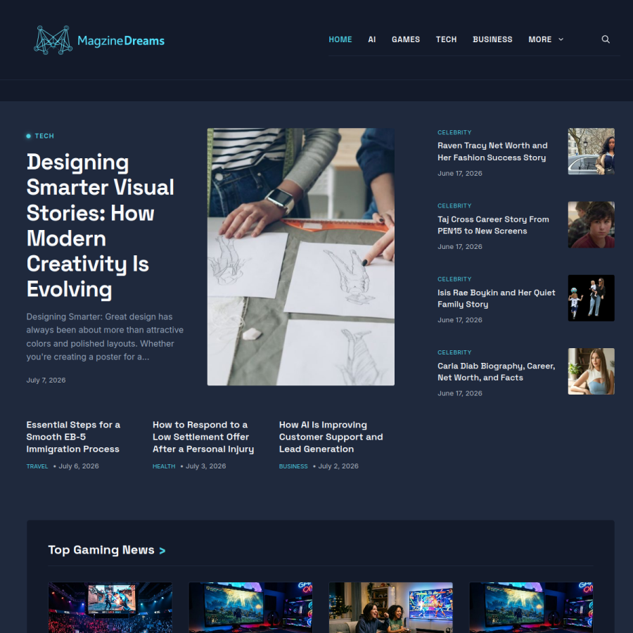 magzinedreams.com homepage screenshot