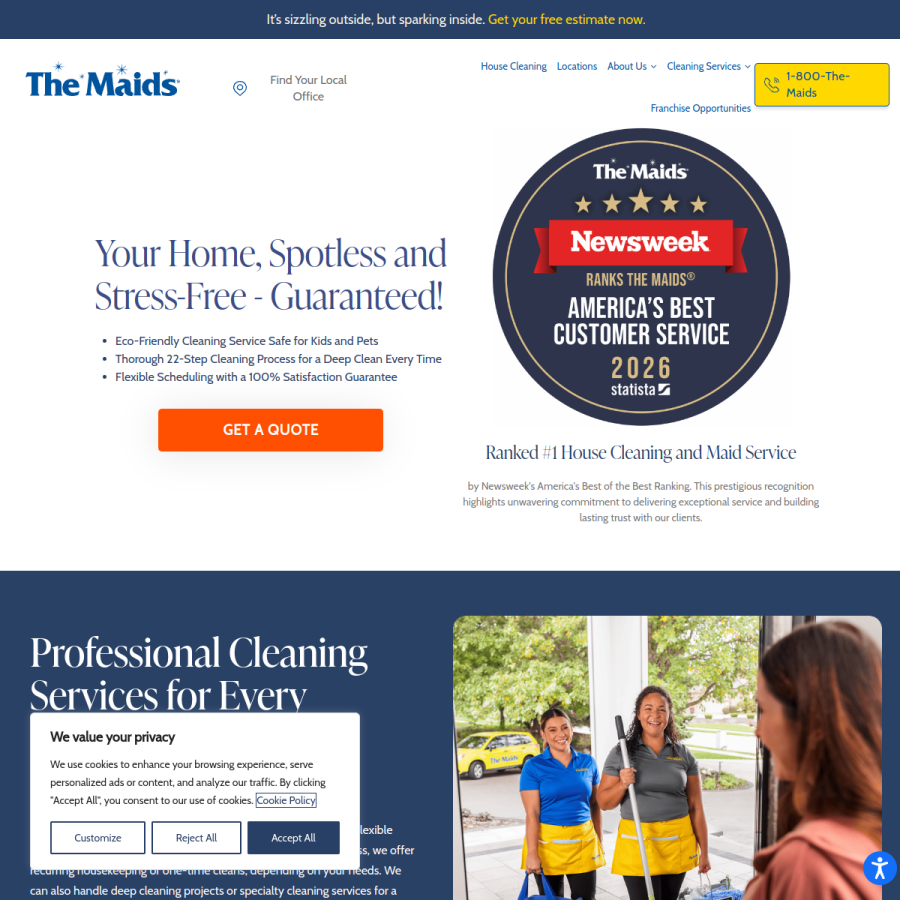 maids.com homepage screenshot