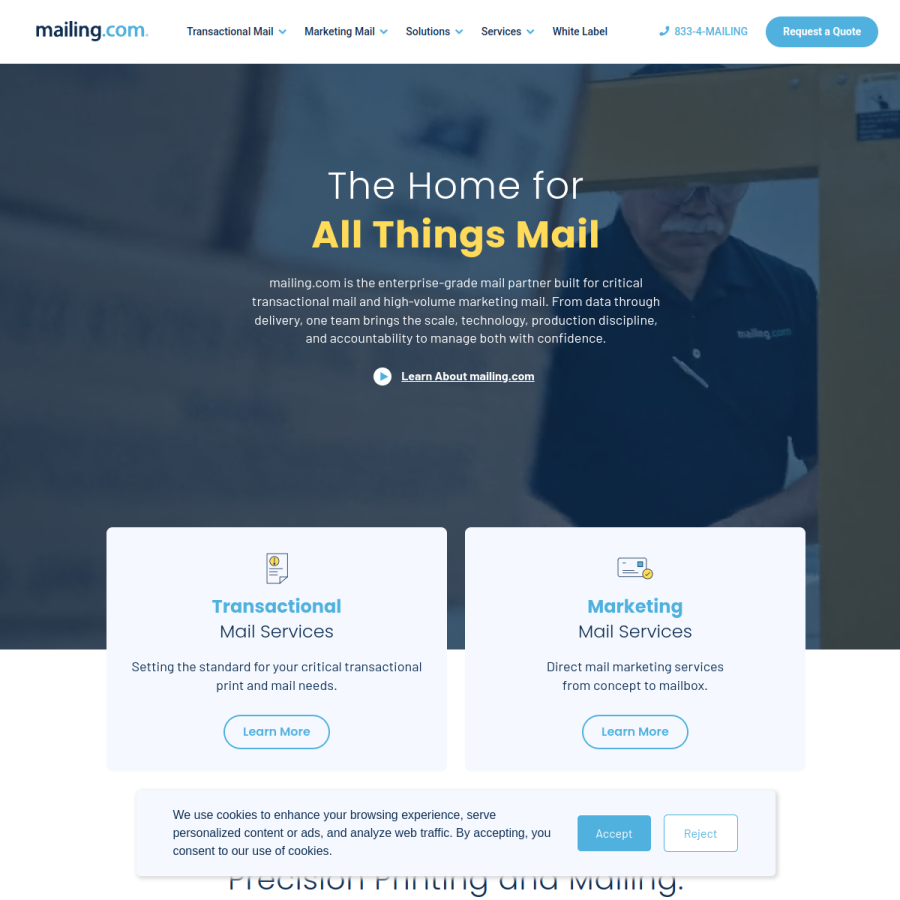 mailing.com homepage screenshot