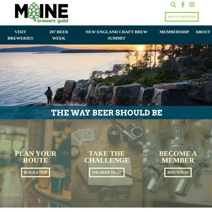 mainebrewersguild.org homepage screenshot