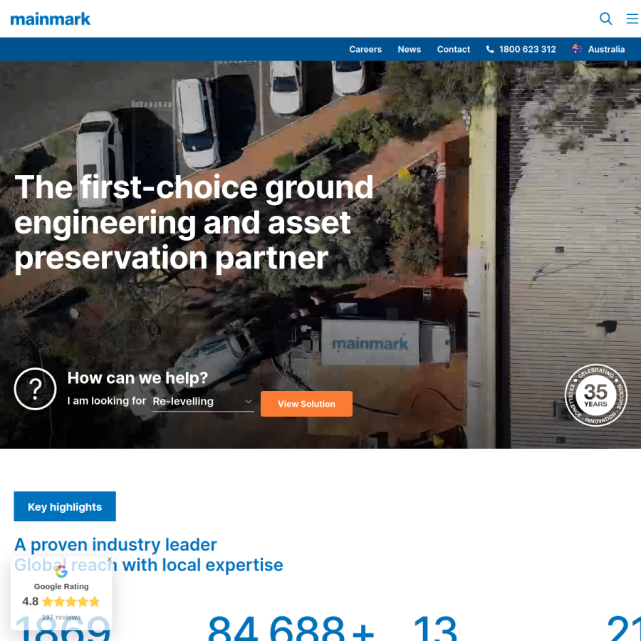 mainmark.com homepage screenshot