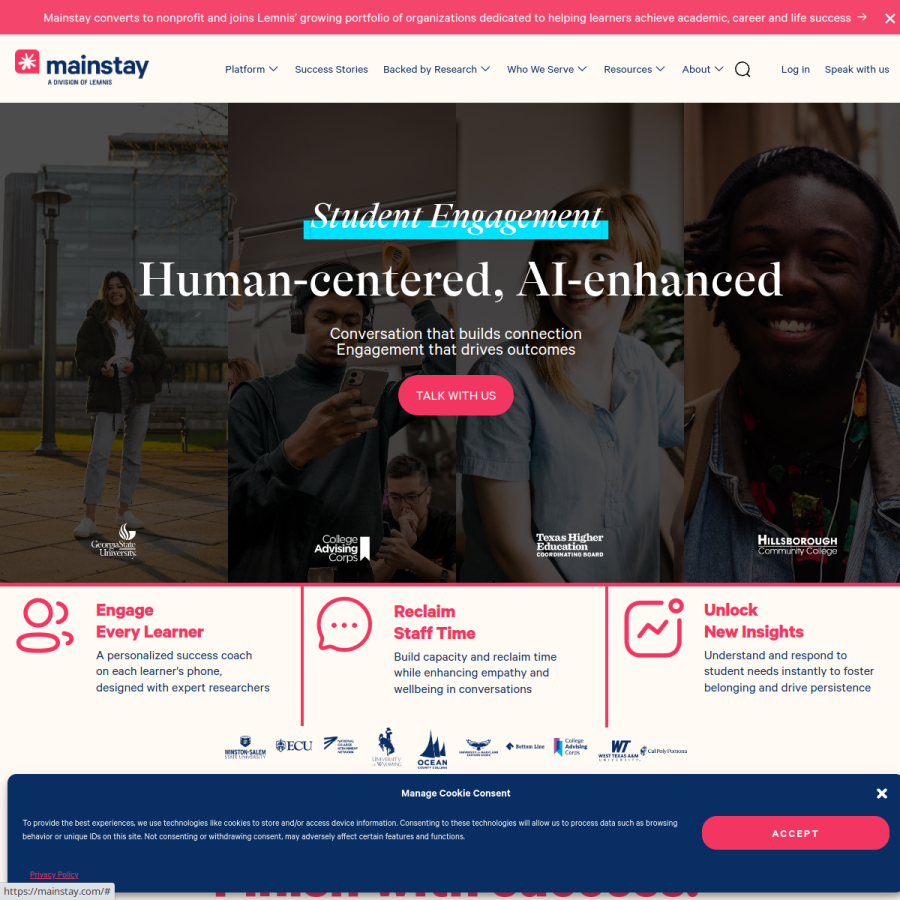 mainstay.com homepage screenshot