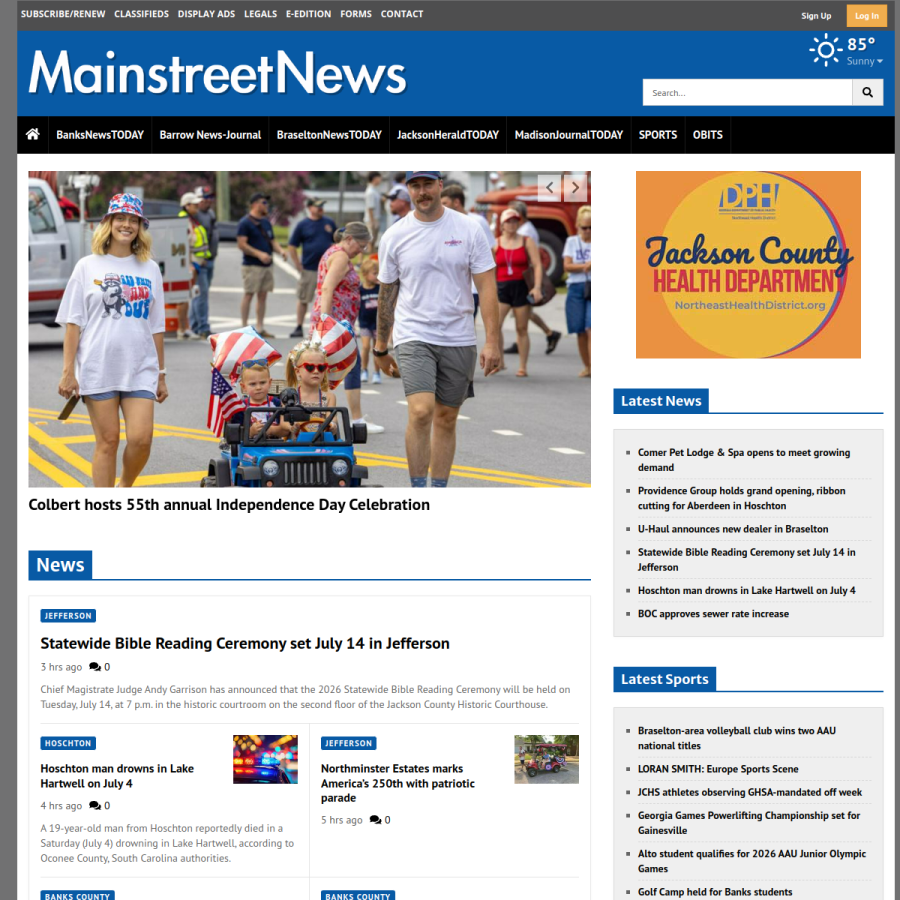 mainstreetnews.com homepage screenshot
