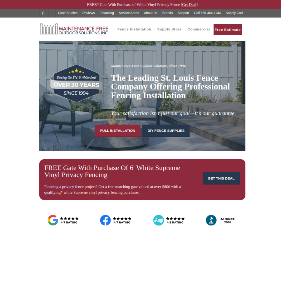 maintainfree.com homepage screenshot