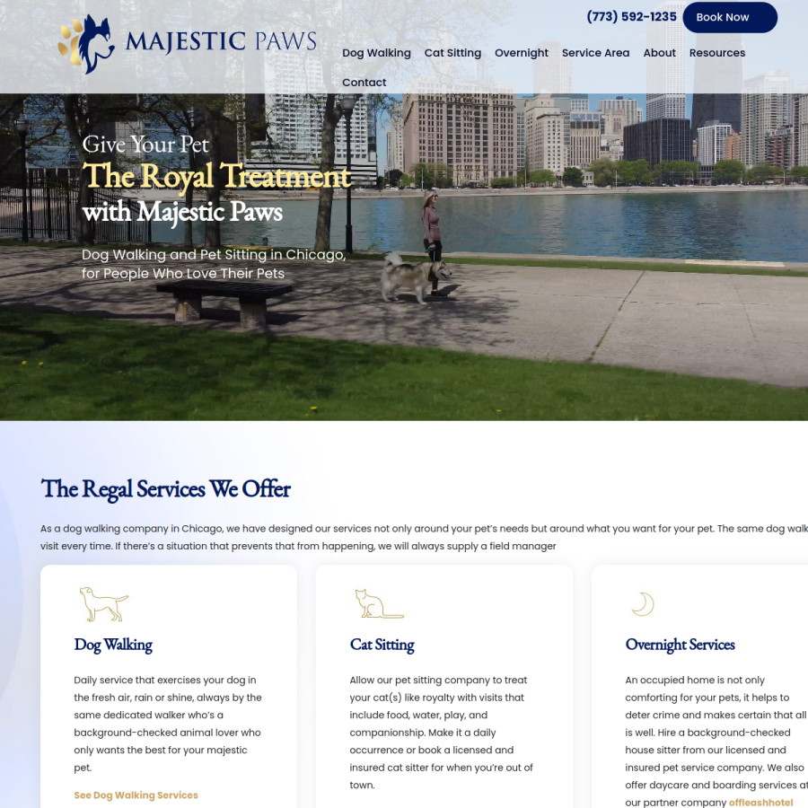 majesticpaws.com homepage screenshot