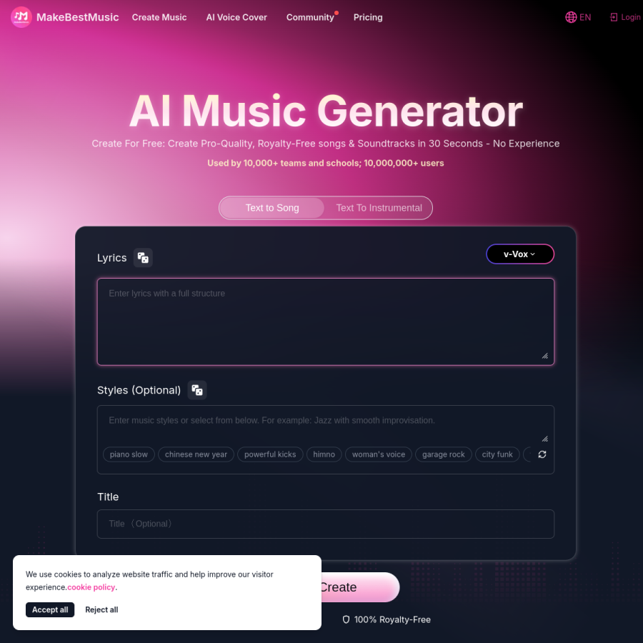makebestmusic.com homepage screenshot