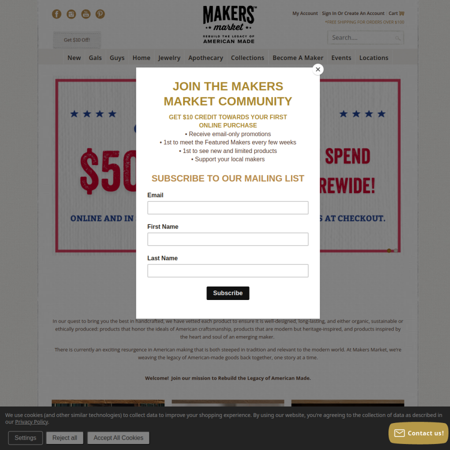 makersmarket.us homepage screenshot