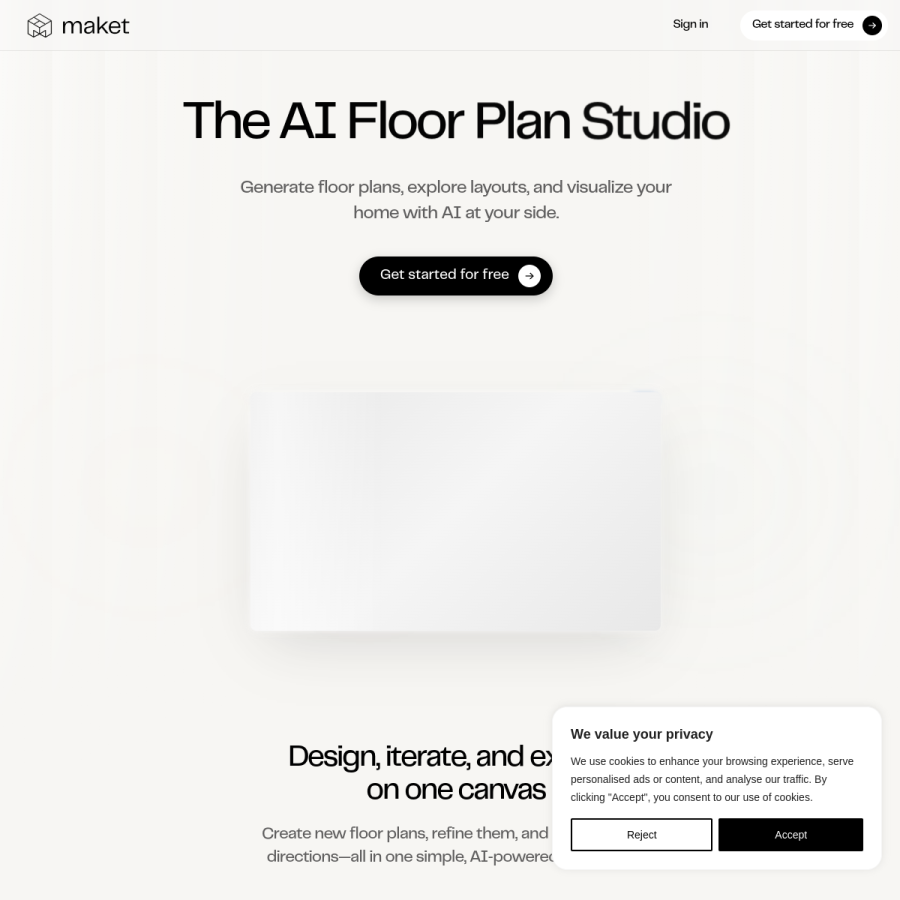 maket.ai homepage screenshot