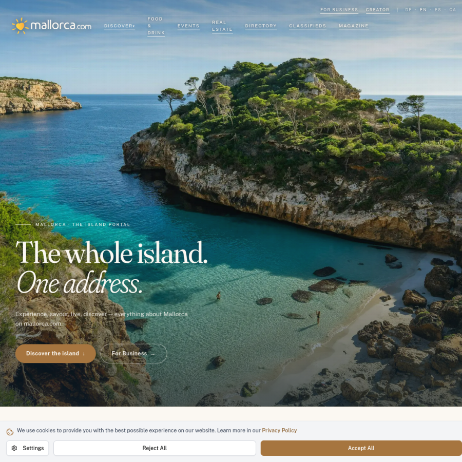 mallorca.com homepage screenshot