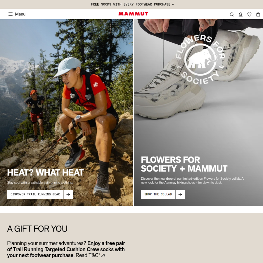 mammut.com homepage screenshot