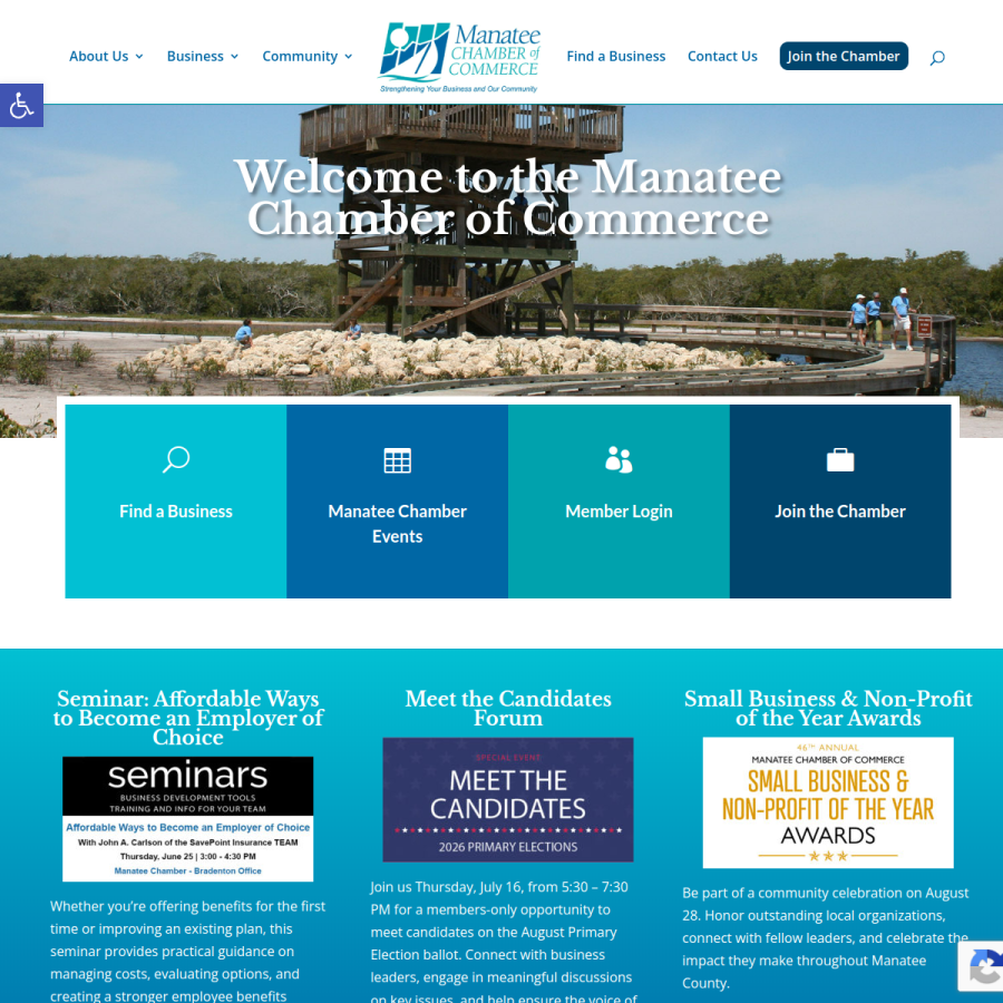 manateechamber.com homepage screenshot