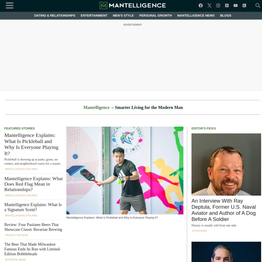mantelligence.com homepage screenshot