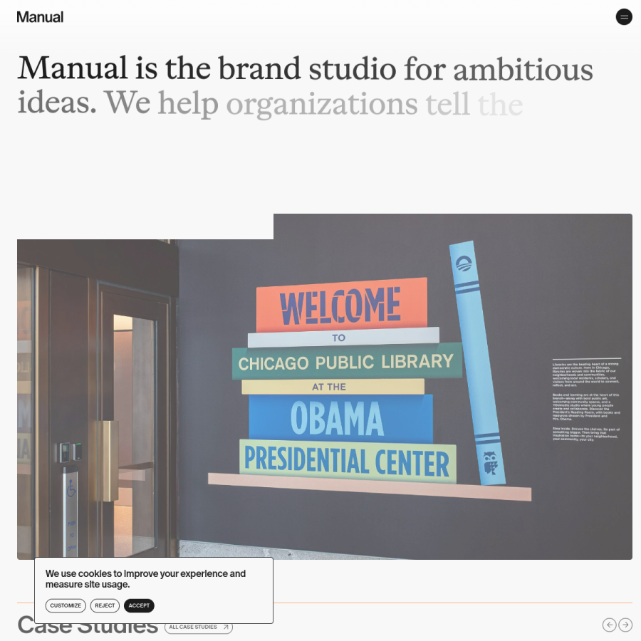 manualcreative.com homepage screenshot