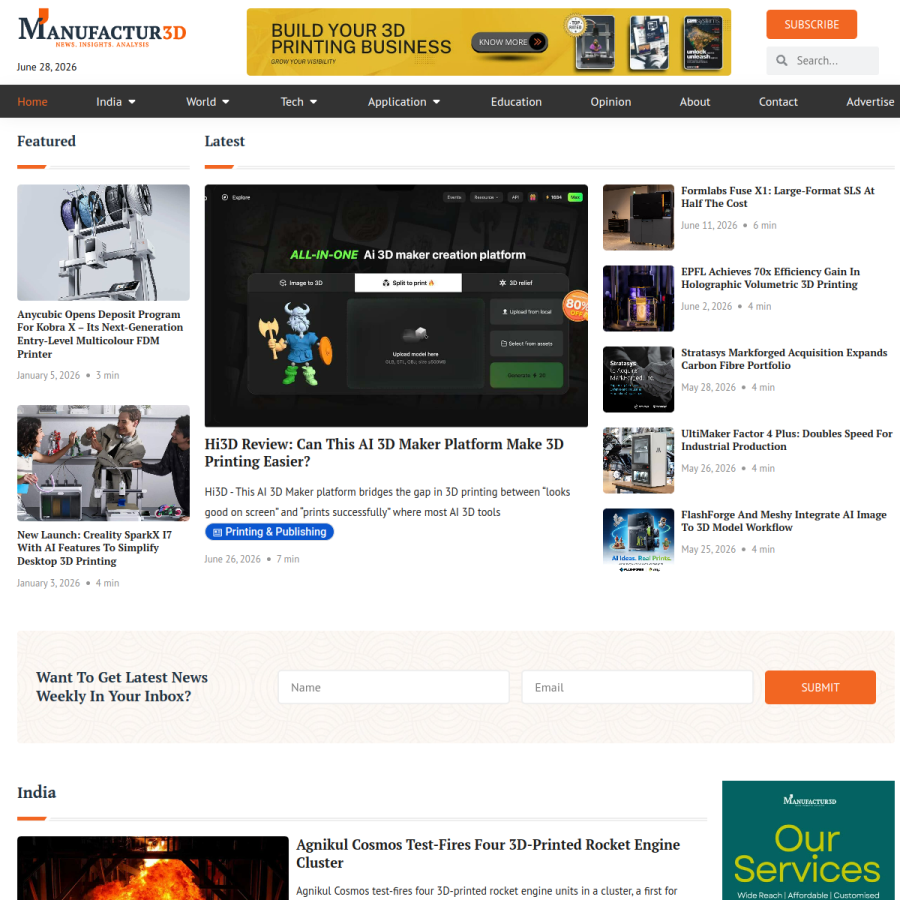 manufactur3dmag.com homepage screenshot