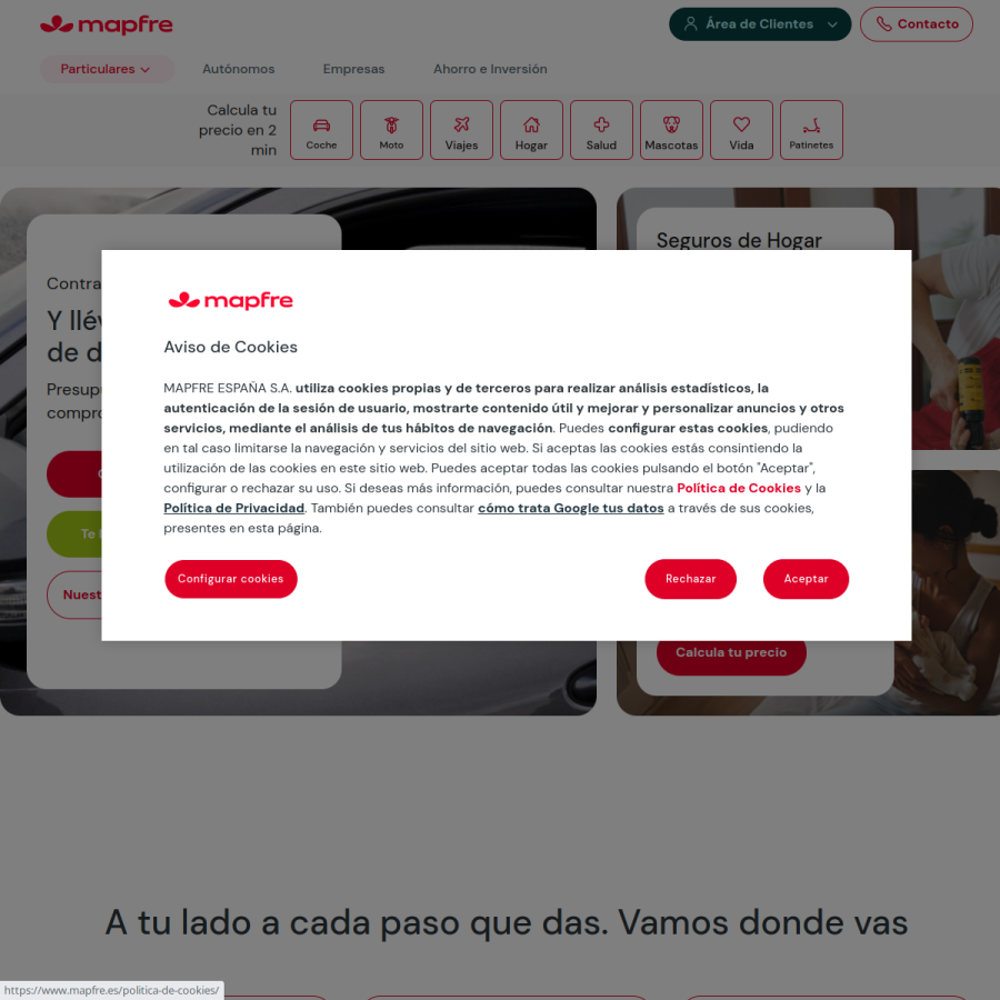 mapfre.es homepage screenshot