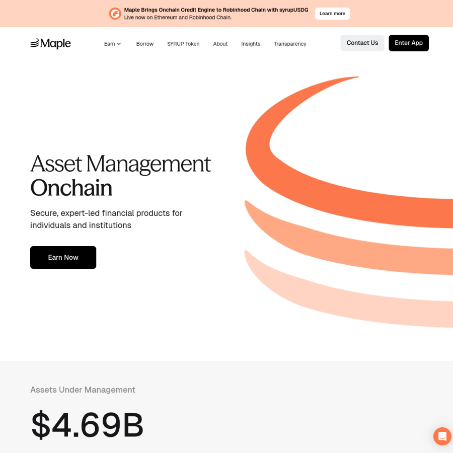 maple.finance homepage screenshot