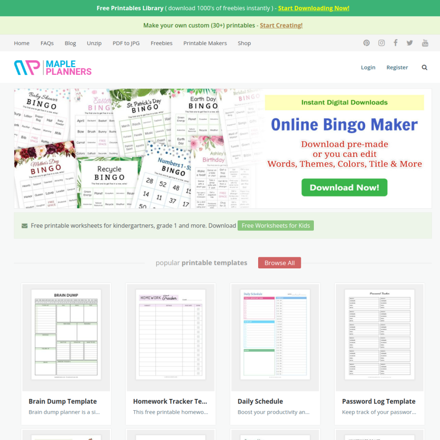 mapleplanners.com homepage screenshot