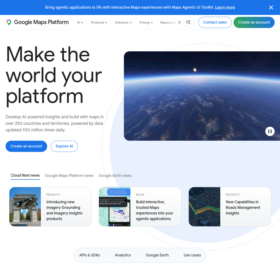 mapsplatform.google.com homepage screenshot